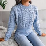 Women’s Twisted Waist Knitted Cropped Sweater