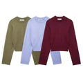 Women’s O-Neck Long Sleeve Knitted Pullover Sweater