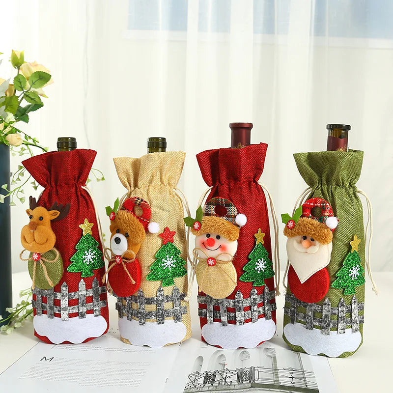 Red Christmas Bottle Cover