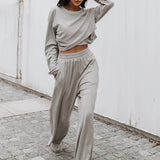 Women’s 2-Piece Crop Top Sweatsuit Set