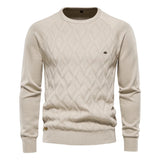Men’s Round Neck Solid Color Pullover Sweater