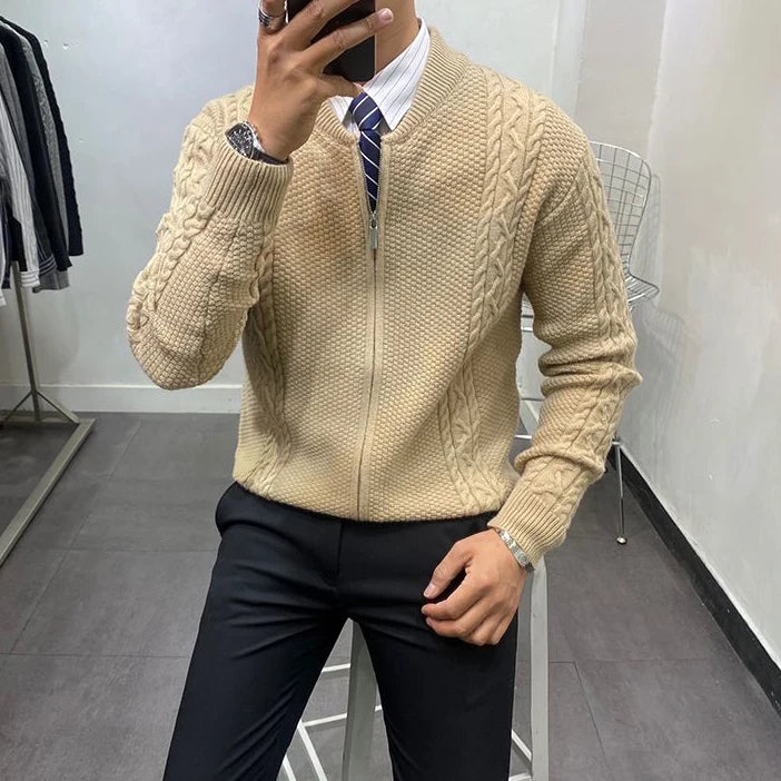 Men’s Loose Elegant Zipper Cardigan
