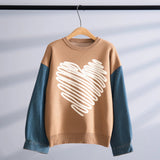 Women’s Oversized Thick Knit Denim-Style Sweater