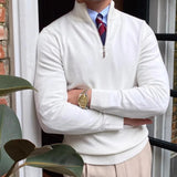 Men’s Ribbed Zipper Pullover Sweater