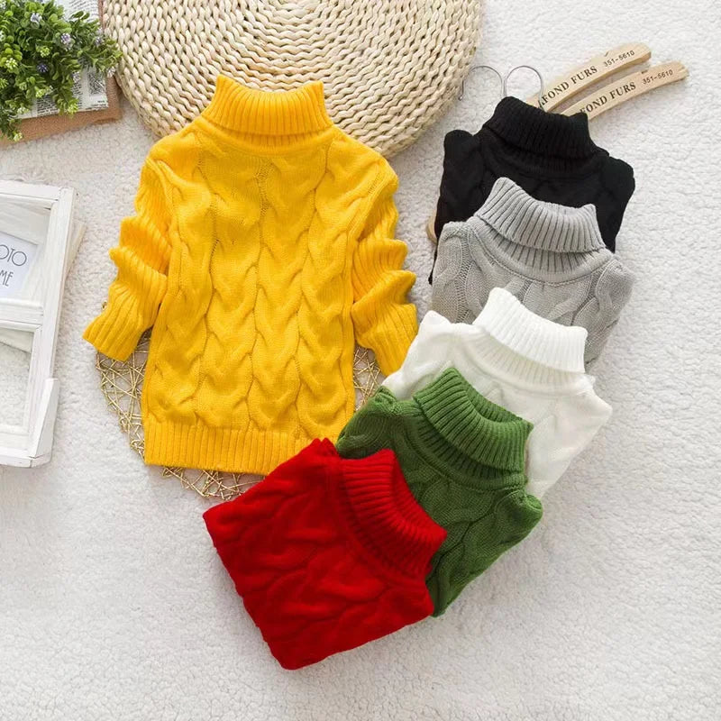 Kids’ Unisex Knitted Turtleneck Sweater