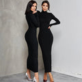 Women's Turtleneck Knitted Casual Floor-Length Maxi Dress