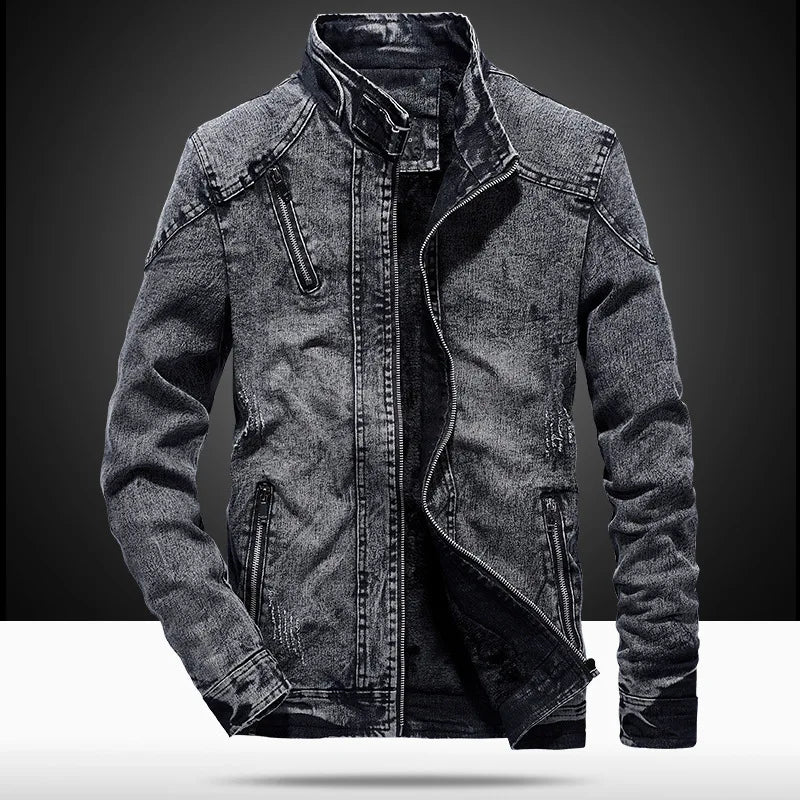 Men’s Retro Slim Quilted Denim Jacket