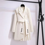 Women’s V-Neck Lapel Long Sleeve Office Dress
