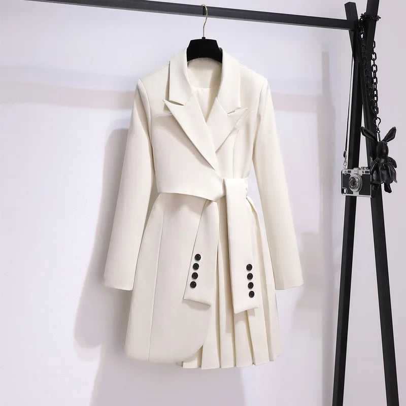 Women’s V-Neck Lapel Long Sleeve Office Dress