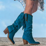 Women’s Western Cowgirl Suede Tassel Boots