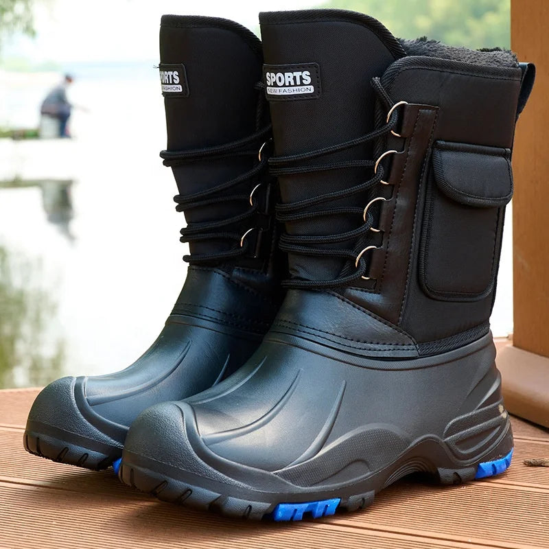 Men’s Non-Slip Detachable Fleece Waterproof Winter Boots