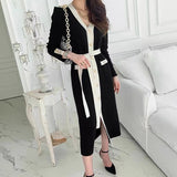 Women’s Retro French-Style Knit Midi Dress