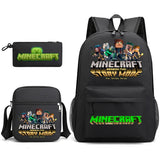 3-Piece Game-Themed School Backpack Set – With Pencil Case & Lunch Bag