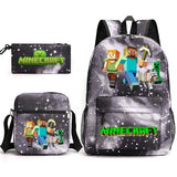 3-Piece Game-Themed School Backpack Set – With Pencil Case & Lunch Bag