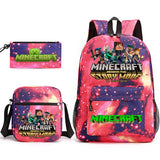 3-Piece Game-Themed School Backpack Set – With Pencil Case & Lunch Bag
