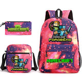 3-Piece Game-Themed School Backpack Set – With Pencil Case & Lunch Bag