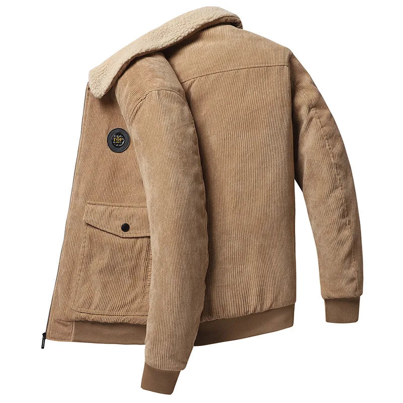 Men’s Fur Collar Thermal Safari Jacket