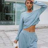 Women’s 2-Piece Crop Top Sweatsuit Set