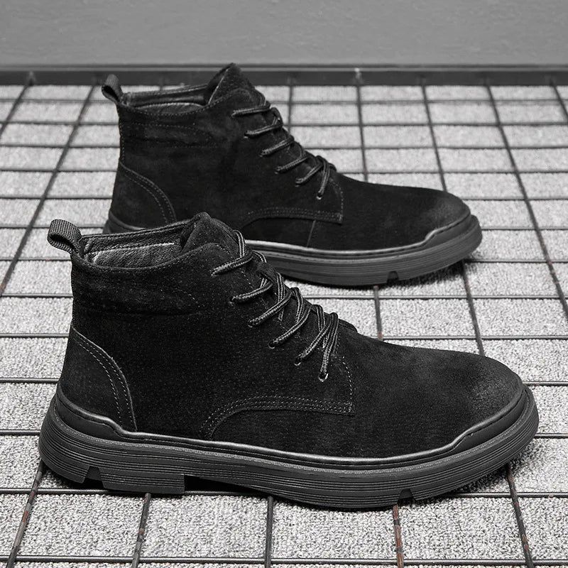 Men’s Leather High Top Cargo Boots
