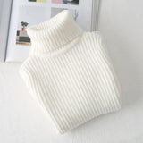 Girls’ Ribbed High-Neck Knit Sweater