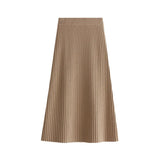Women’s Korean-Inspired Knit High-Waist A-Line Skirt