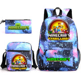 3-Piece Game-Themed School Backpack Set – With Pencil Case & Lunch Bag