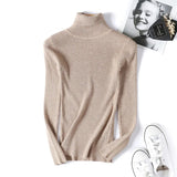 Women’s Turtleneck Color Block Knitted Pullover Sweater