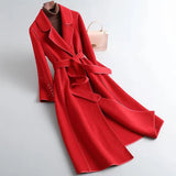 Women’s Long Fleece Wool Blend Coat