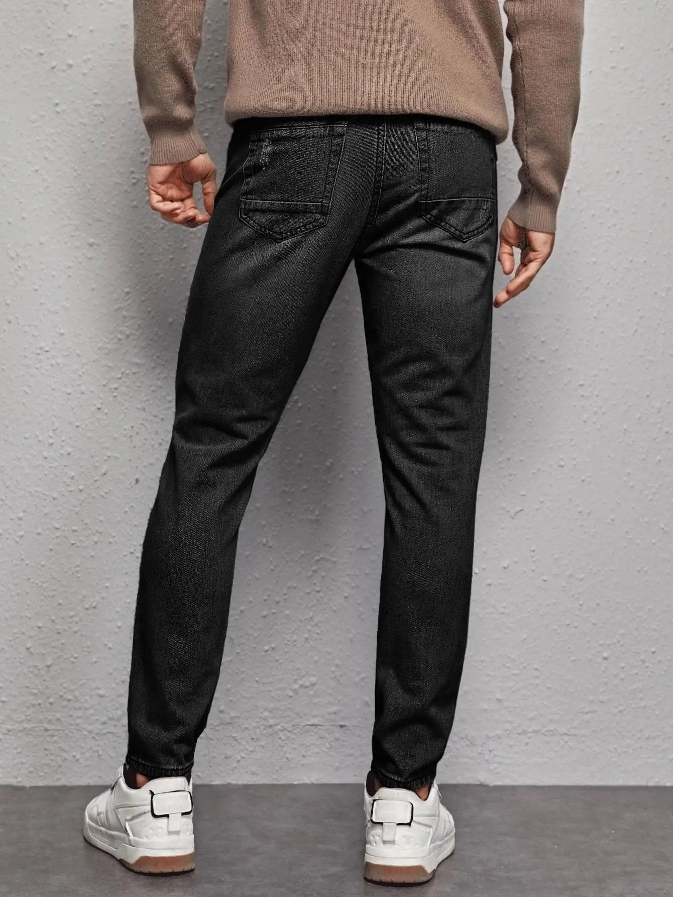 High Quality Black Blue Men Denim Pants Fashion Slim Casual Soft Vintage Washed Denim Men's Jeans