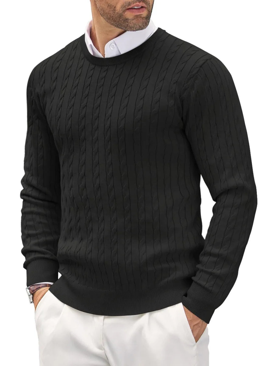 Men’s Thick Knit Casual Pullover Sweater