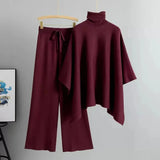 Women’s Knitted Turtleneck Pullover & Trousers Set