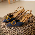 Women's Pointed-Toe Denim Heels