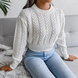 Women’s Twisted Waist Knitted Cropped Sweater