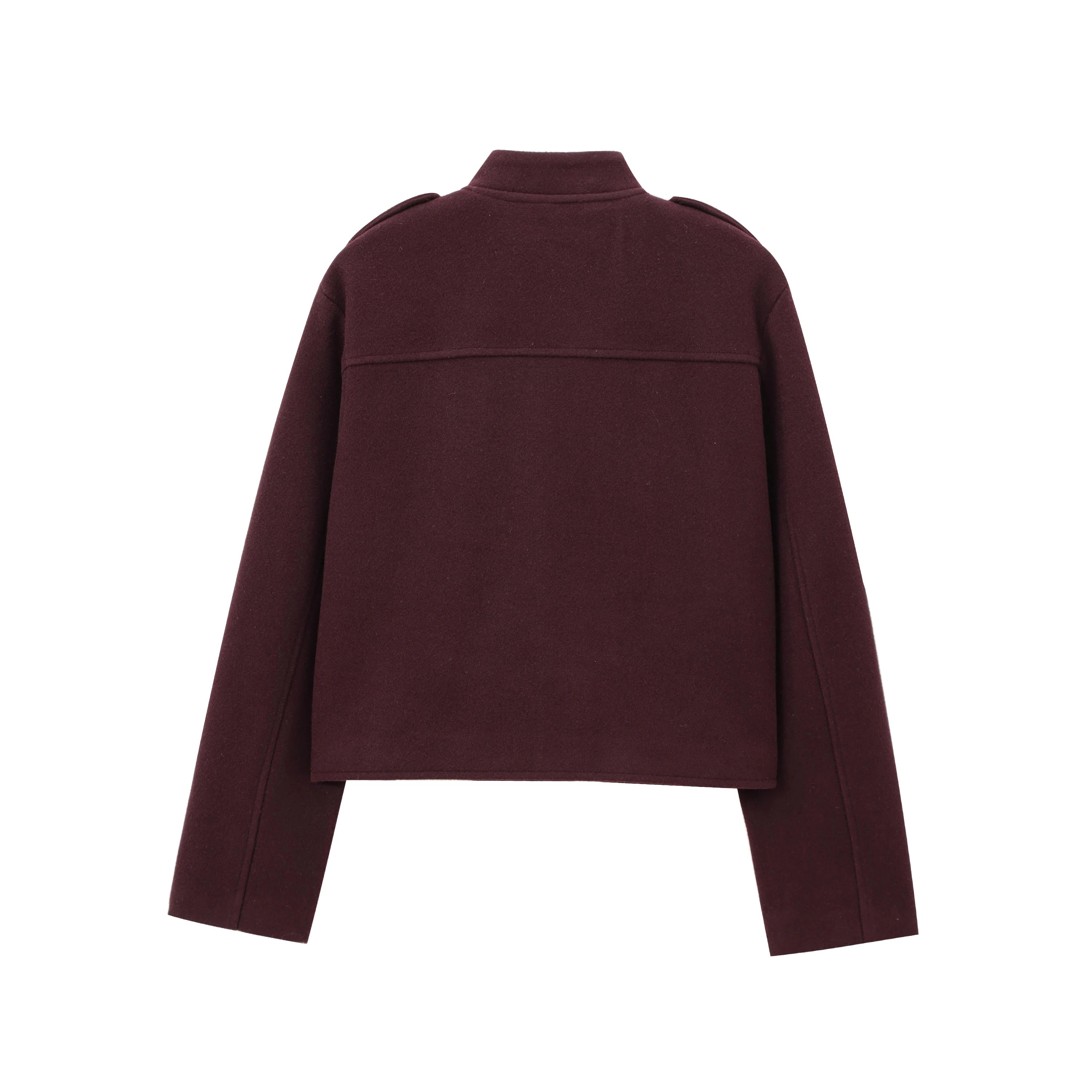 Women’s Brown Stand Collar Jacket