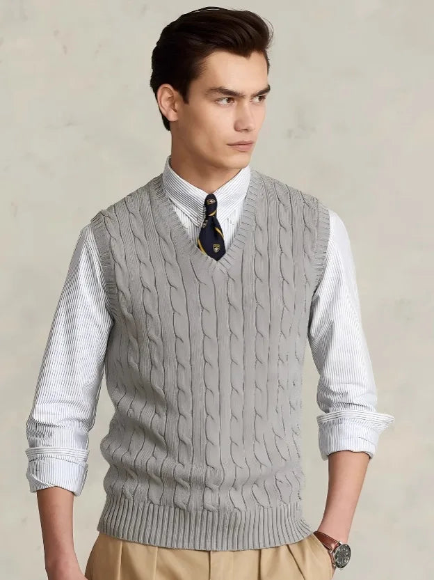 s Vest Cotton Twiat Knitted Casual , Formal