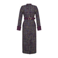 Women’s Elegant Double-Breasted Tweed Midi Dress
