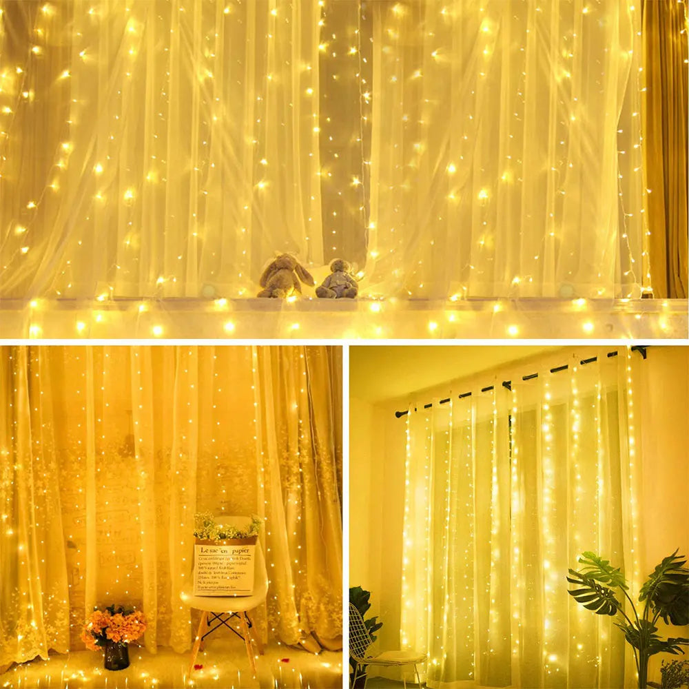 3x3m Waterproof LED Curtain Fairy Lights