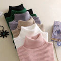 Women’s Turtleneck Color Block Knitted Pullover Sweater