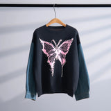 Women’s Denim Patchwork Knit Sweater