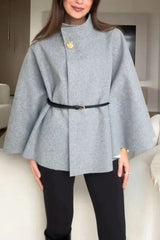 Women’s Elegant Cape Jacket with Waistband