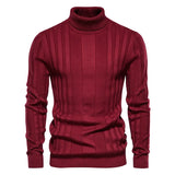 Men’s Turtleneck Solid Color Pullover Sweater