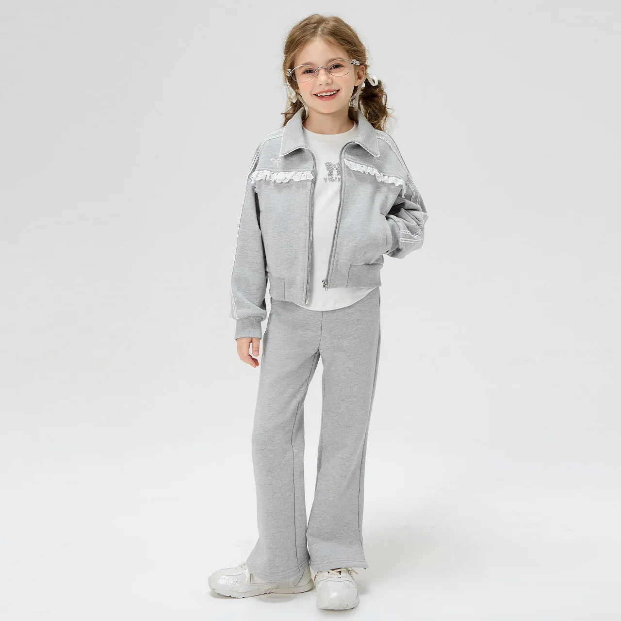 Girls’ 2-Piece Gray Tracksuit Set