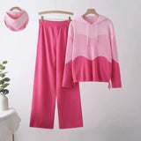Women’s Hooded Color Block Knit Set