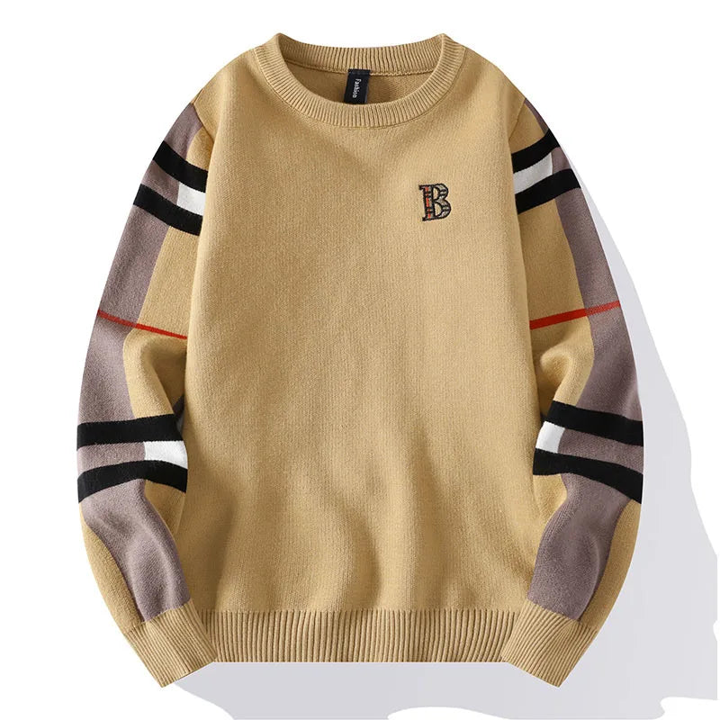 Men’s High-End O-Neck Pullover Sweater