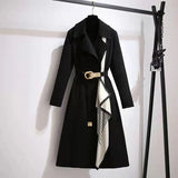 Women’s Plus Size Slim Fit Long Trench Coat