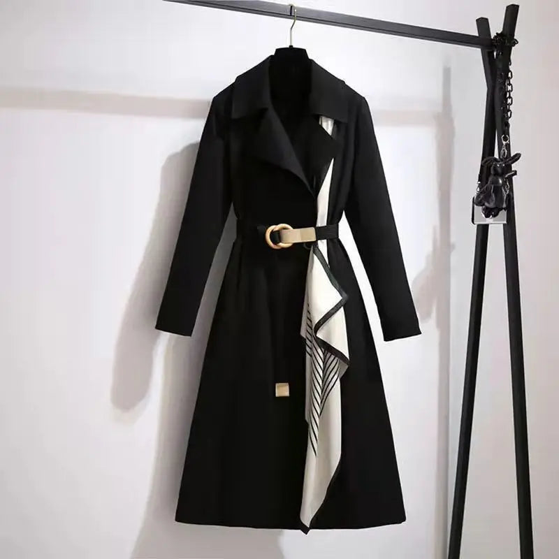 Women’s Plus Size Slim Fit Long Trench Coat