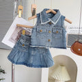 Girl's Summer Denim Two-Piece Set