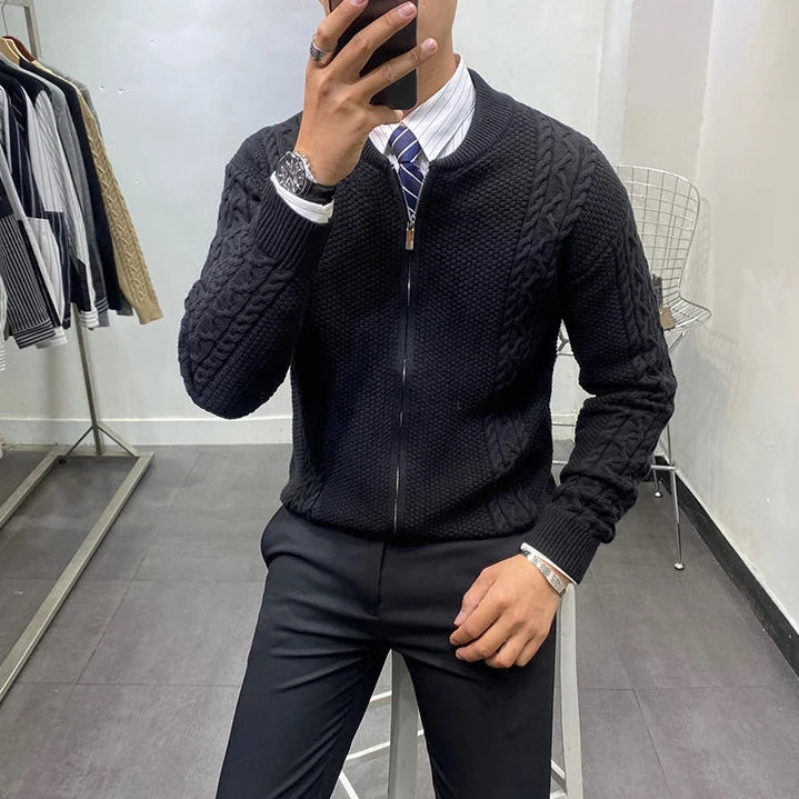 Men’s Loose Elegant Zipper Cardigan