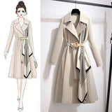 Women’s Plus Size Slim Fit Long Trench Coat