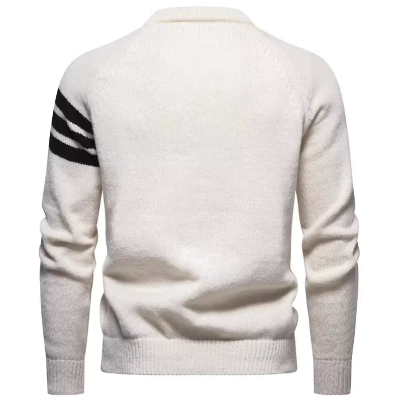 Men’s Slim Fit Thick Knit Wool Pullover Sweater
